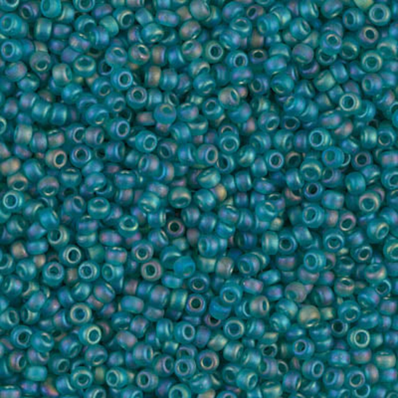 Miyuki 11 Round Seed Bead, 11-2405FR, Matte Transparent Teal AB, 13 grams